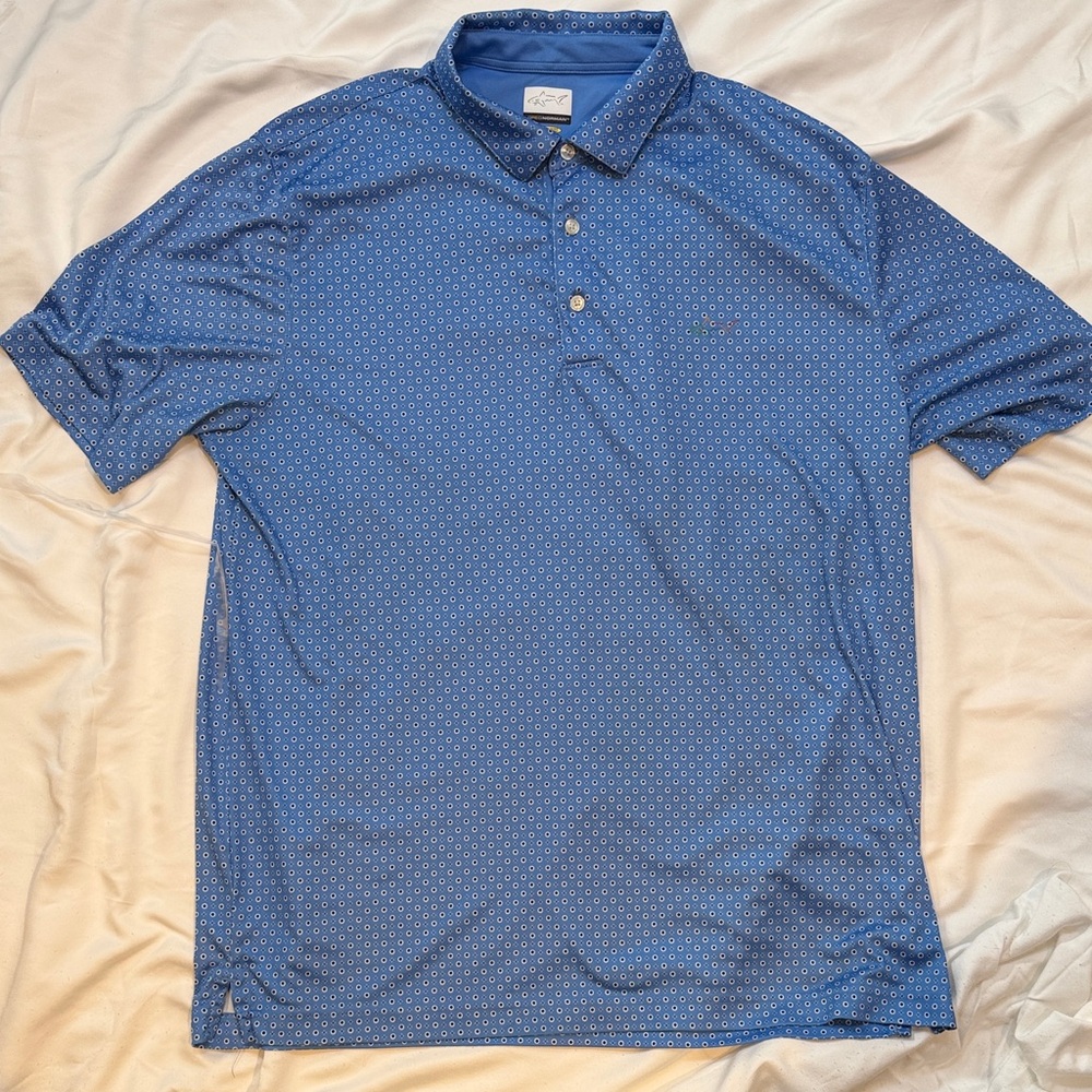Greg Norman Shark Men's Blue Polo Golf Shirt